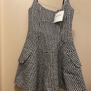 Black and white tweed mini dress